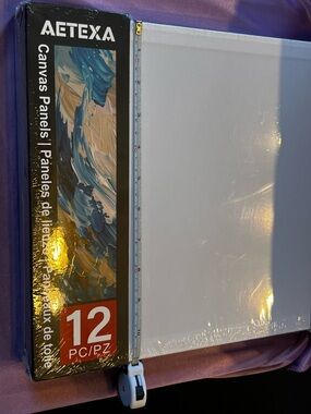 AETEXA 12-Pack Canvas Panels - White 11x14
